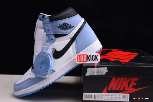 BLACK 1 555088-134 RETRO WHITE AIR JORDAN BLUE HIGH UNIVERSITY 0612